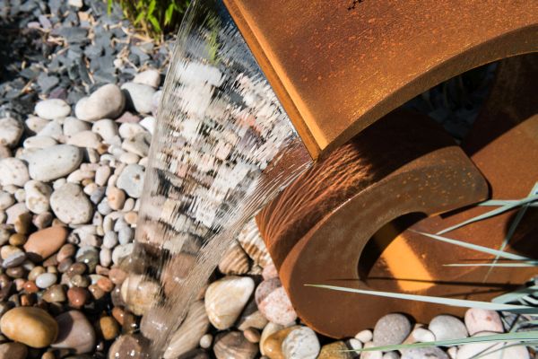 Ornement en acier de jardin de fontaine d'eau de Corten en métal de caractéristique extérieure de l'eau