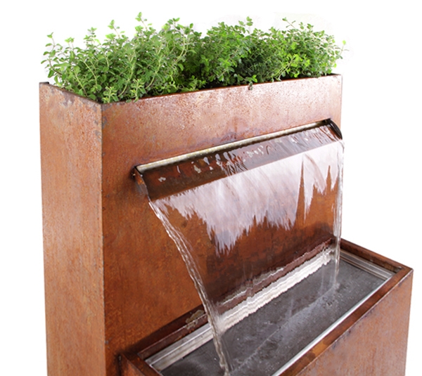  Le jardin extérieur de fontaine d'eau ornemente la caractéristique en acier de l'eau de Corten