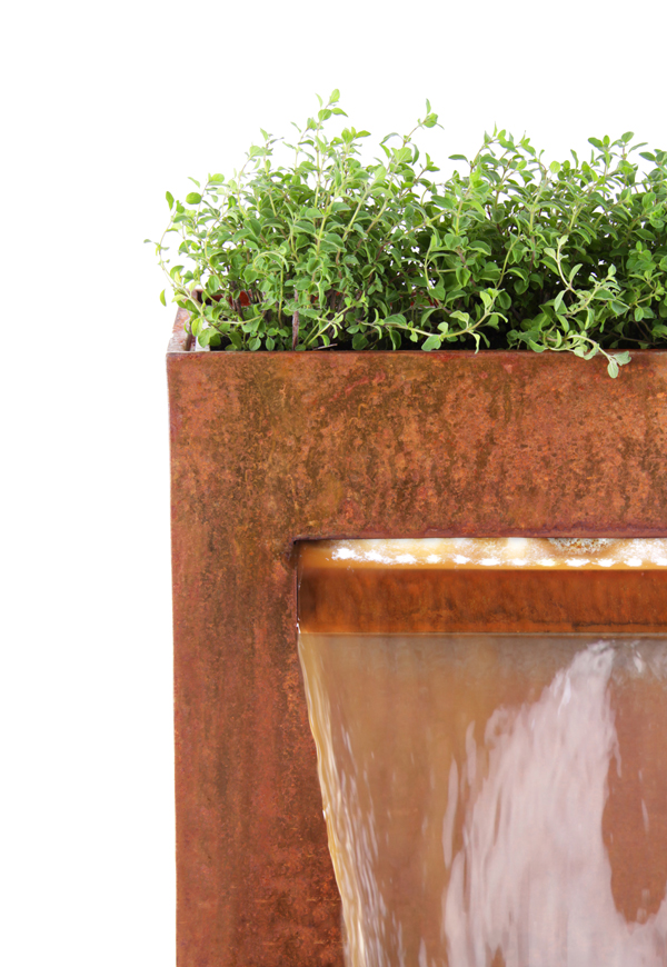Grande fontaine d'eau extérieure moderne adaptée aux besoins du client d'acier de Corten de fontaines d'eau