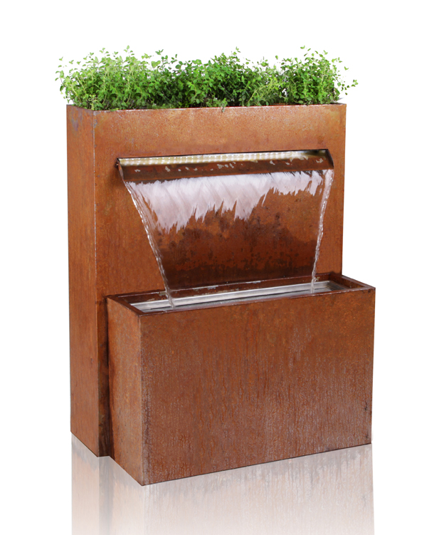 Grande fontaine d'eau extérieure moderne adaptée aux besoins du client d'acier de Corten de fontaines d'eau