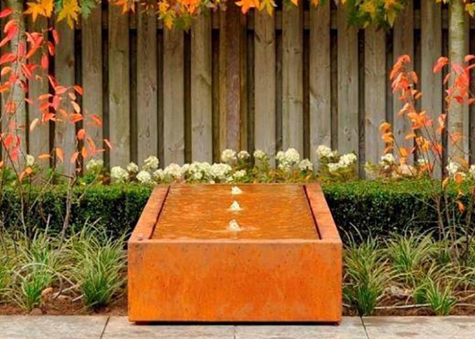 Produits extérieurs de jardin de décor de jardin de Corten de fontaine de caractéristique en acier de l'eau
