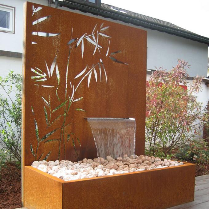 L'eau extérieure de jardin de fontaines de cascade en acier moderne de Corten comporte avec l'écran