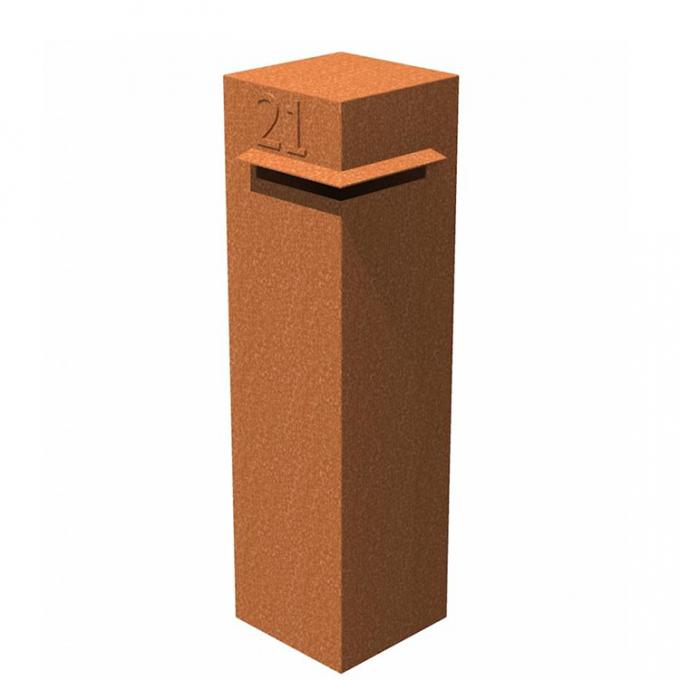 Boîte aux lettres en acier debout libre extérieure faite sur commande de Corten de boîte de lettre en métal