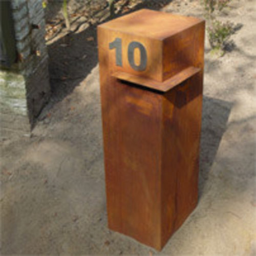 Boîte aux lettres en acier debout libre extérieure faite sur commande de Corten de boîte de lettre en métal