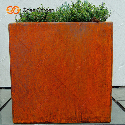 Planteur en acier de Corten de boîte d'usine en métal de pot de fleur de jardin
