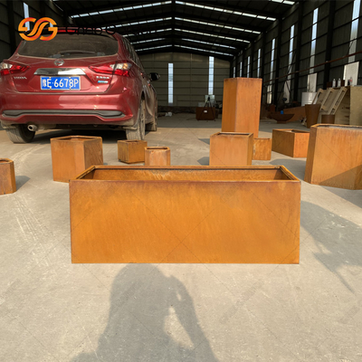 Pots de fleur en acier décoratifs extérieurs de Corten grands