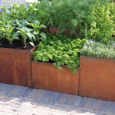 Le métal plantant pots de jardin d'intérieur extérieur rectangulaire de planteur de boîte de grands fleurissent