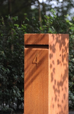 Boîte de lettre en acier de boîtes aux lettres de Corten de serrure principale extérieure en métal imperméable