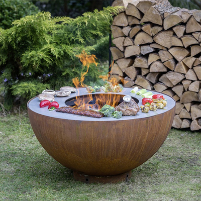 Se rouillent le brasero brûlant en bois sans fumée résistant de barbecue de Firepit pré superficiel par les agents