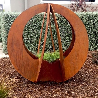 Planteurs en acier personnalisables de Corten de planteur de Rusty Red Modern Outdoor Metal
