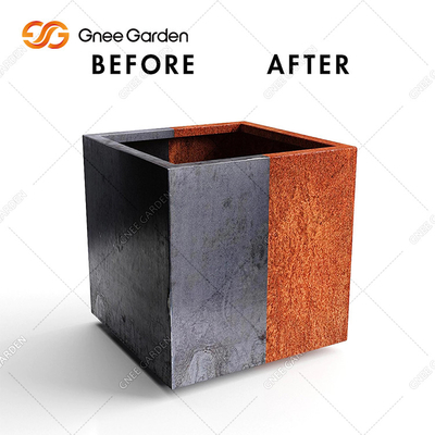 acier rectangulaire géométrique de Corten de boîte de planteur en métal de 90*25*25cm