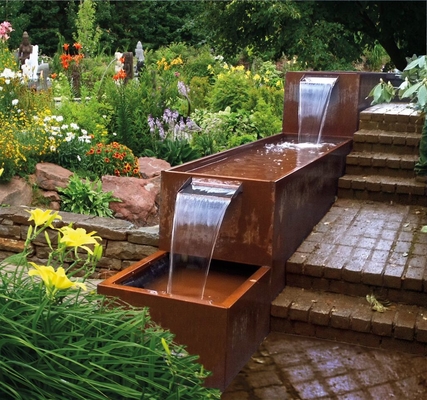 Le jardin extérieur en métal de GV ornemente la caractéristique en acier Rusty Red de l'eau d'étang de Corten