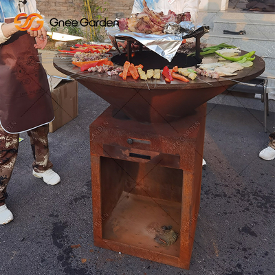 Le feu antique résistant à cuire extérieur Pit Corten Metal Barbecue de gril de BARBECUE