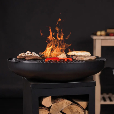 Petit camping noir extérieur de patio de gril de BARBECUE de charbon de bois de fourneau de barbecue