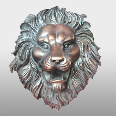 La taille de 18 pouces s'est rouillée fer de Lion Face Sculpture Unique Cast