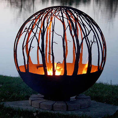 Bois extérieur brûlant le feu en acier Pit Round Custom de sphère de Corten