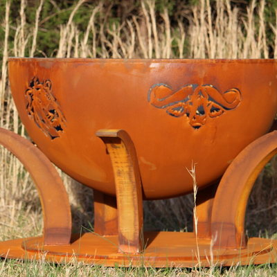 Le feu en acier Pit Laser Cut Animal Fire Pit Camping Wood Burning Bonfire de Corten