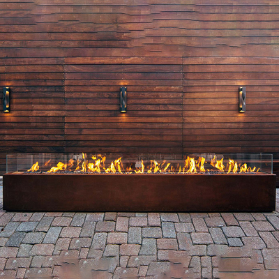 le feu rectangulaire Pit Heater Corten Steel Modern Aesthetic en métal de 1500mm