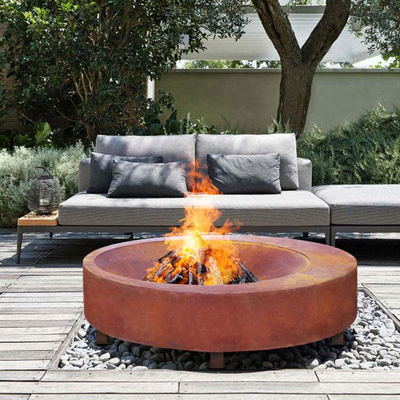 Bois brûlant le grand feu en acier de altération superficiel par les agents Pit Outdoor Fire Bowl 600mm-1500mm
