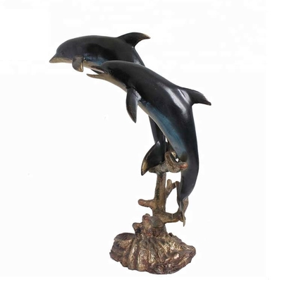 le GV à la maison de décor en métal de fonte de 20cm de statue abstraite de dauphin a certifié