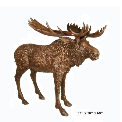 Sculptures en bronze en orignaux extérieurs de 52 pouces avec la certification de la CE