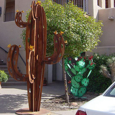 Yard en acier Art Natural Rusted en métal de cactus de sculpture en Corten de paysage de jardin