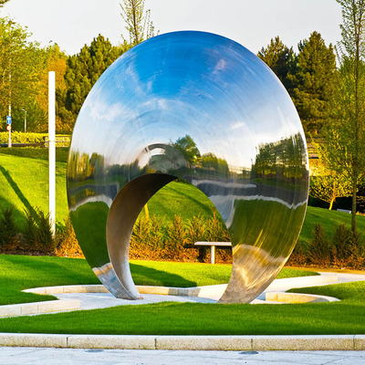 La sculpture en acier inoxydable de Moongate a reflété la norme de la CE de sculpture en jardin