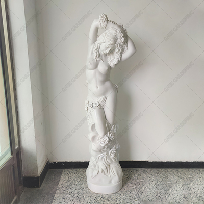 La main extérieure de sculpture en jardin de pierre de marbre blanche naturelle a découpé