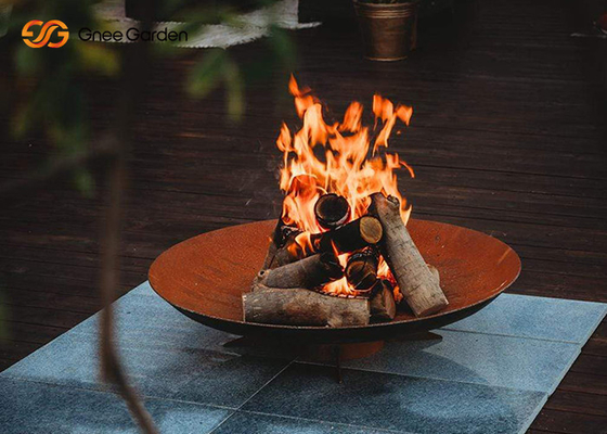 Puits extérieur en acier brûlant en bois du feu de Corten de jardin de Firepit de patio d'arrière-cour de brasero