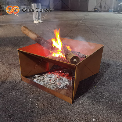 Puits se pliant du feu de nouveau de conception de Corten modèle en acier en métal