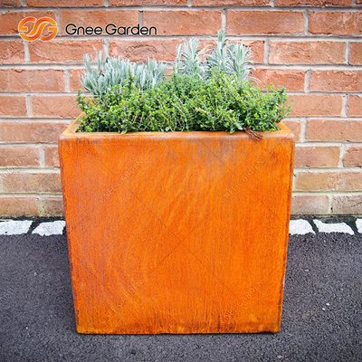 Adaptez le jardin aux besoins du client en acier de Corten plantant de grands pots de fleur de boîte
