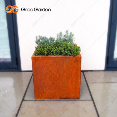 La coutume en acier de pot de fleur de Corten de jardin de planteur extérieur en métal a peint