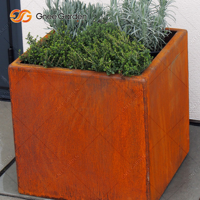 Boîte en acier de fleur de Corten de planteur de mur accrochant en métal de rouille