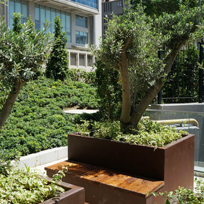 Grands planteurs en acier de pots de fleur de Corten de jardin extérieur