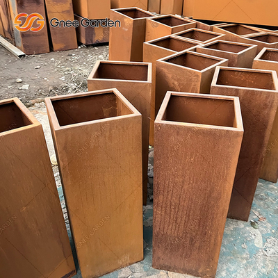 Planteur en acier en métal de soudure de pot de fleur de Corten de boîte de planteur de Corten