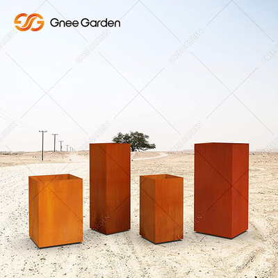 Les pots de fleur en acier de Corten de grand de place planteur extérieur en métal ont adapté aux besoins du client