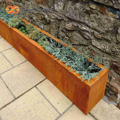 Les pots de fleur en acier de Corten de grand de place planteur extérieur en métal ont adapté aux besoins du client