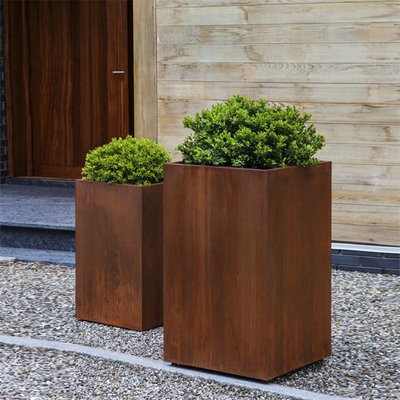 Boîte de planteur d'envergure en acier de Corten de jardin la grande s'est rouillée survivant à l'acier pour la ferme