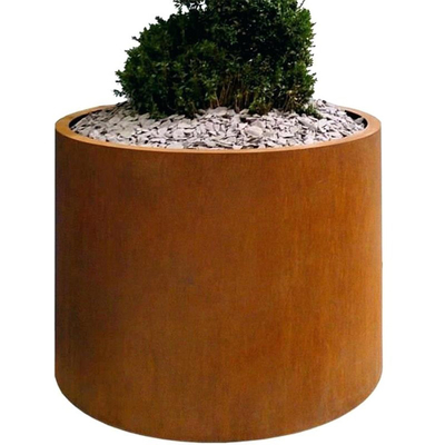 Boîte circulaire de planteurs de grand Corten d'OEM acier d'ODM avec l'armature d'intimité