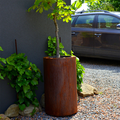 Boîte circulaire de planteurs de grand Corten d'OEM acier d'ODM avec l'armature d'intimité