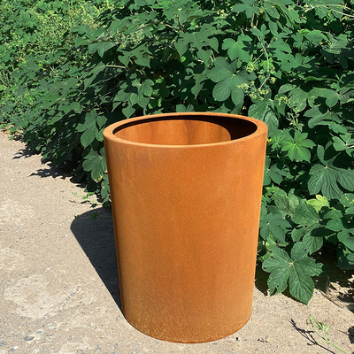 Boîtes en acier de planteur en métal de pots de fleur de Corten de rond extérieur d'arrière-cour