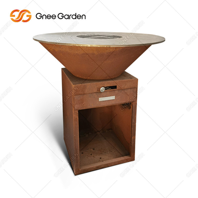 Le barbecue en acier brûlant en bois de Corten grille pour la partie extérieure de barbecue de Brasero de rouille