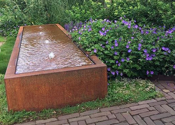 Caractéristique en acier de l'eau de fontaine de jardin de Corten pour le décor extérieur