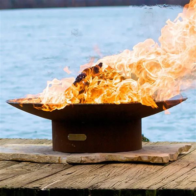 Peinture à hautes températures en acier du brûleur 55*55*41cm de BARBECUE de mine du feu de Corten de rond antique