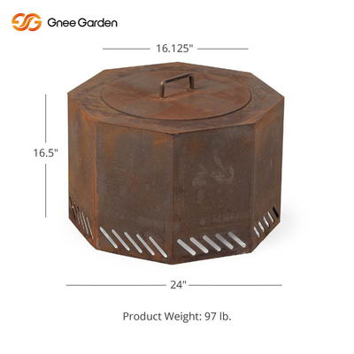 Le feu en acier Pit Wood Burning Fire Table d'OEM 100cm Corten de Warmfire