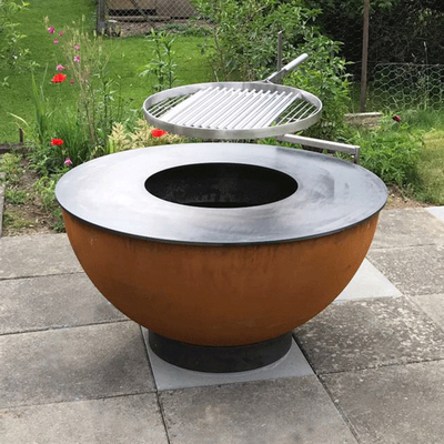 Se rouillent le brasero brûlant en bois sans fumée résistant de barbecue de Firepit pré superficiel par les agents