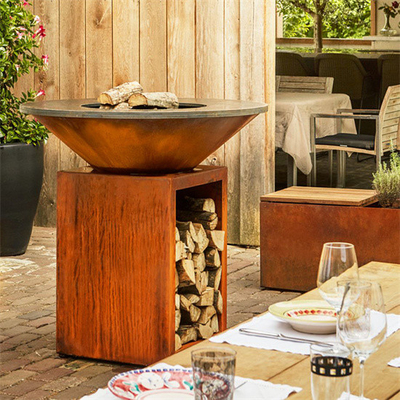 Puits en acier en acier du feu de Pit Camping 120cm Corten du feu de rond de Prerusted Corten