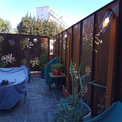 Le laser d'acier de Corten de décor de balcon a coupé des écrans Prerusted d'intimité en métal de panneaux