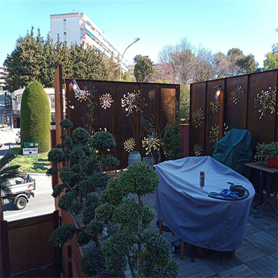 Le laser d'acier de Corten de décor de balcon a coupé des écrans Prerusted d'intimité en métal de panneaux
