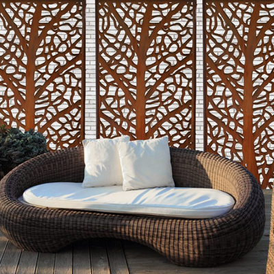 Le haut écran d'Art Design Corten Steel Privacy de longévité lambrisse pour extérieur